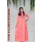 Pure Cotton Peach Long Gown with embroidery work For women