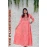 Pure Cotton Peach Long Gown with embroidery work For women