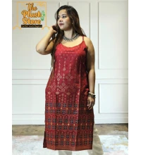 Women's Spaghetti Maroon Kurti