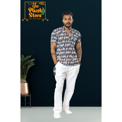 Pure Cotton Casual Short Kurta for Men
