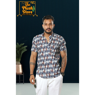 Pure Cotton Casual Short Kurta for Men