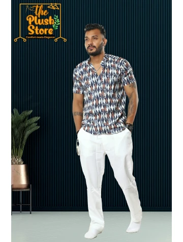 Pure Cotton Casual Short Kurta for Men  Pure Cotton Casual Short Kurta for Men data-sizes=