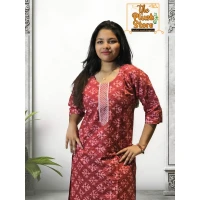 2-Piece Kurti Pant Co-ord  Set For Women in maroon-colour