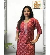2-Piece Kurti Pant Co-ord  Set For Women in maroon-colour