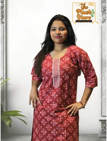 2-Piece Kurti Pant Co-ord  Set For Women in maroon-colour  2-Piece Kurti Pant Co-ord  Set For Women in maroon-colour data-sizes=