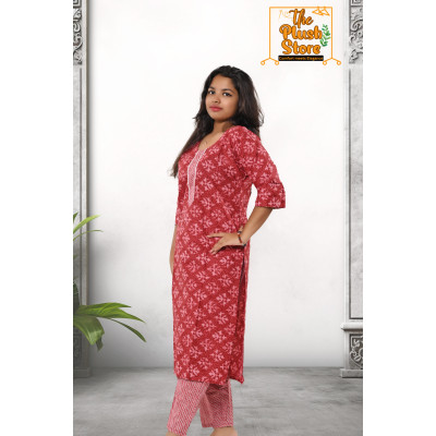 2-Piece Kurti Pant Co-ord  Set For Women