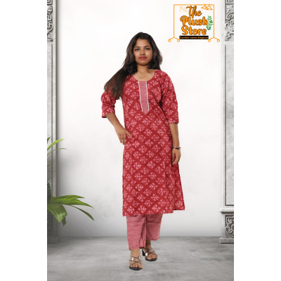 2-Piece Kurti Pant Co-ord  Set For Women