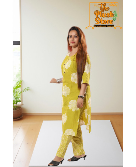 Pure Cotton Kurti Pant Set For women