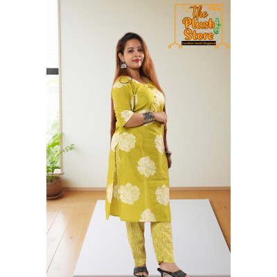 Pure Cotton Kurti Pant Set For women