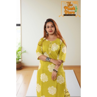 Pure Cotton Kurti Pant Set For women