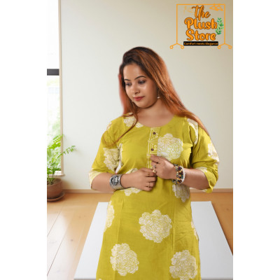 Pure Cotton Kurti Pant Set For women