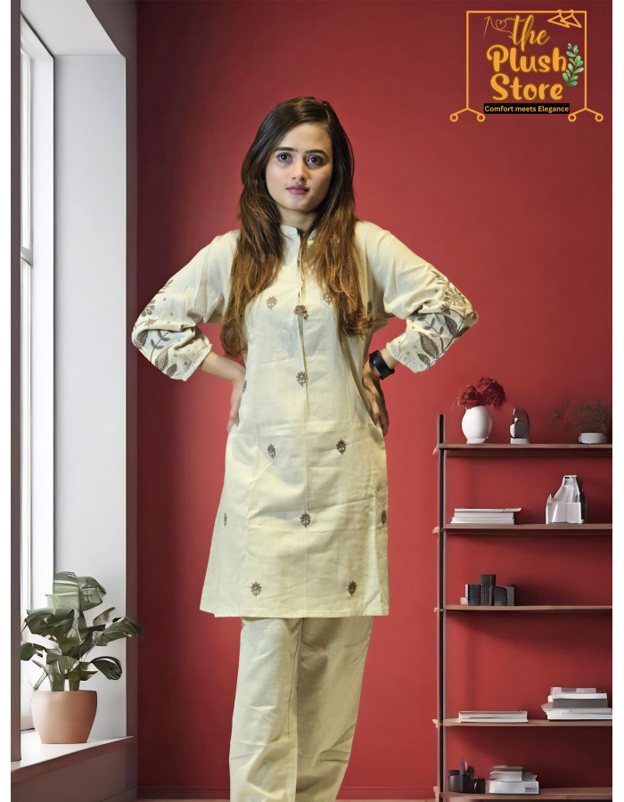 Co-ord Set With Embroidery Work For Women