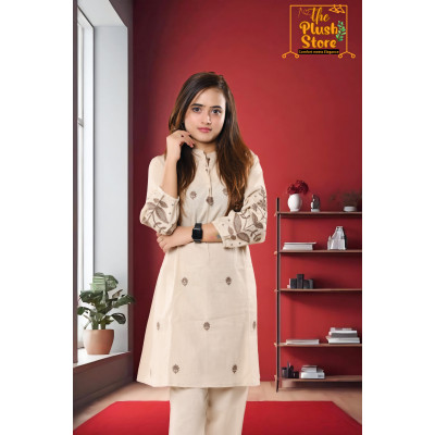 Co-ord Set With Embroidery Work For Women