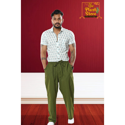 Pure Cotton White block Printed Shirt for Men
