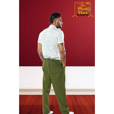 Pure Cotton White block Printed Shirt for Men