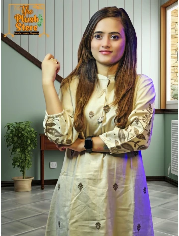 Linen Embroidered Co-ord Set For Women  Linen Embroidered Co-ord Set For Women data-sizes=