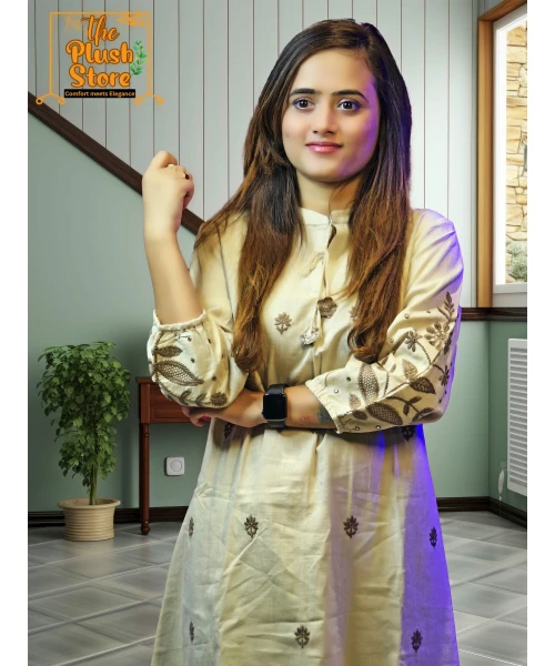 Linen Embroidered Co-ord Set For Women