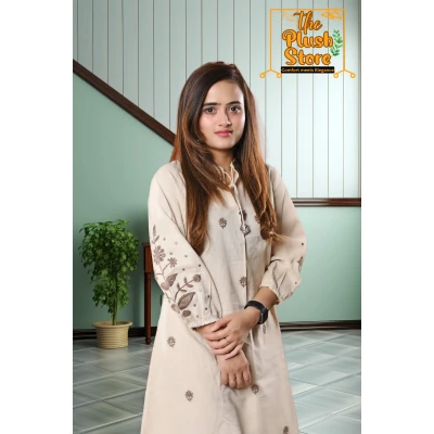Linen Embroidered Co-ord Set For Women