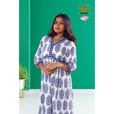 White Printed One piece For Women