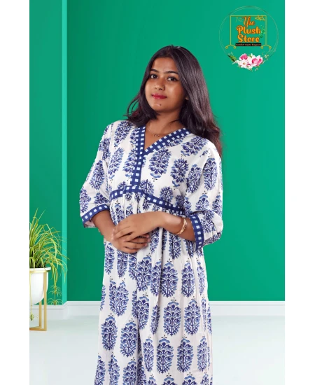 White Printed One piece For Women