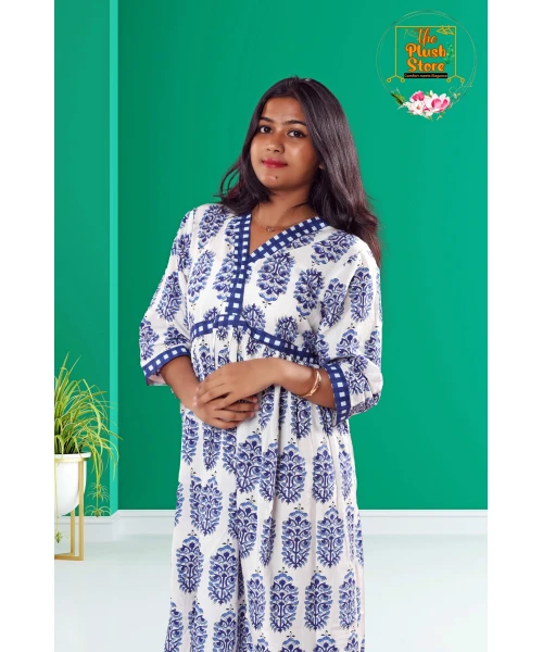 White Printed One piece For Women