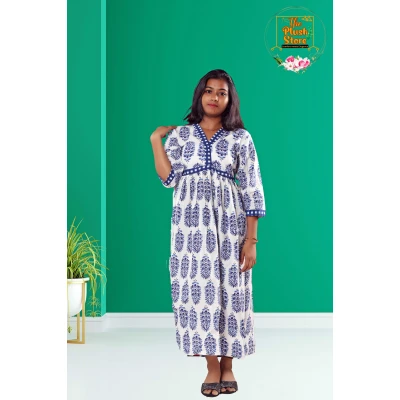 A model wearing White Printed One piece For Women A model wearing White Printed One piece For Women