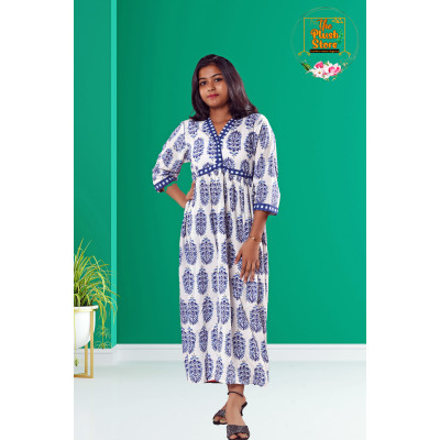 White Printed One piece For Women