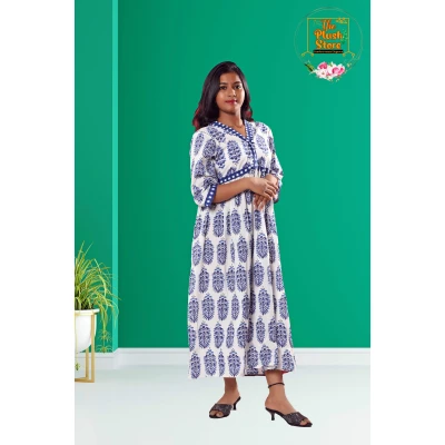 A model wearing White Printed One piece For Women A model wearing White Printed One piece For Women