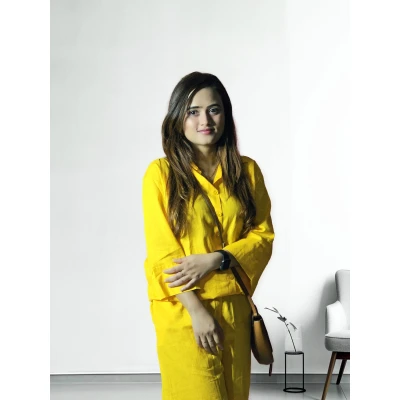 Pure Linen Yellow Co-ords For Women