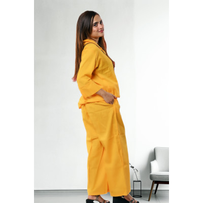 Pure Linen Yellow Co-ords For Women