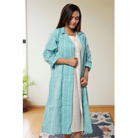 Two Piece Pure cotton Dress With Jacket For Women