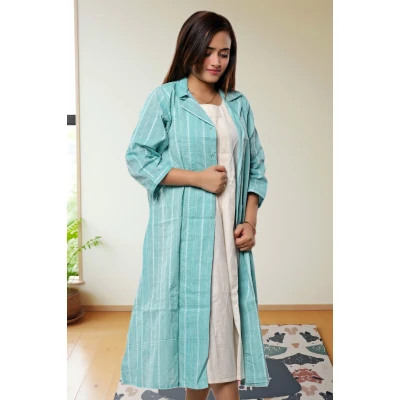 Two Piece Pure cotton Dress With Jacket For Women