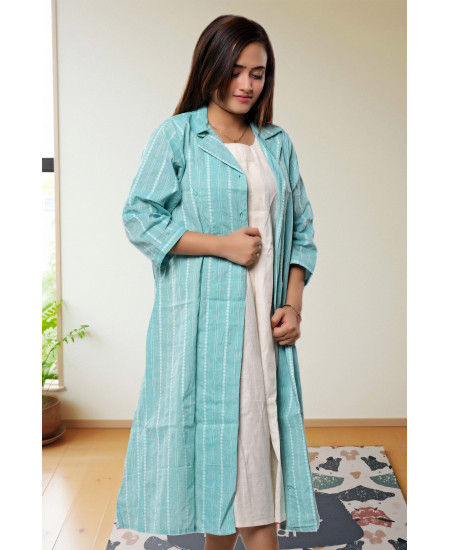Two Piece Pure cotton Dress With Jacket For Women