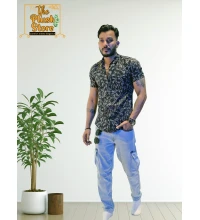 Pure Cotton Black Printed Shirt For Men