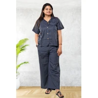 Pure Linen half Sleeve Co-ord Set