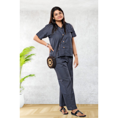Pure Linen half Sleeve Co-ord Set