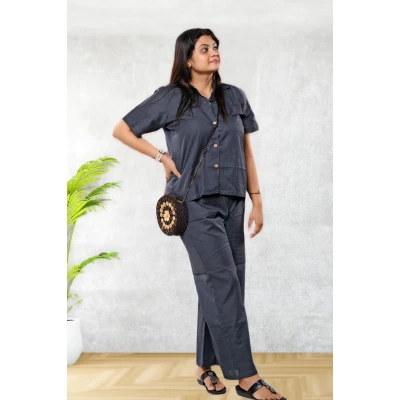 Pure Linen half Sleeve Co-ord Set