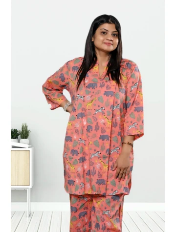 Pitch Animal Printed Co-ord Set For Women  Pitch Animal Printed Co-ord Set For Women data-sizes=
