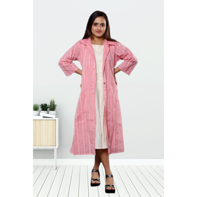 Two Piece Pure Khadi Cotton Dress With Jacket