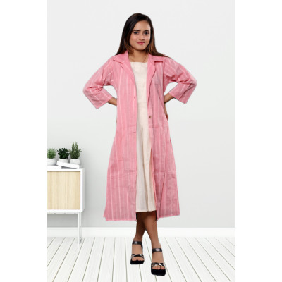 Two Piece Pure Khadi Cotton Dress With Jacket