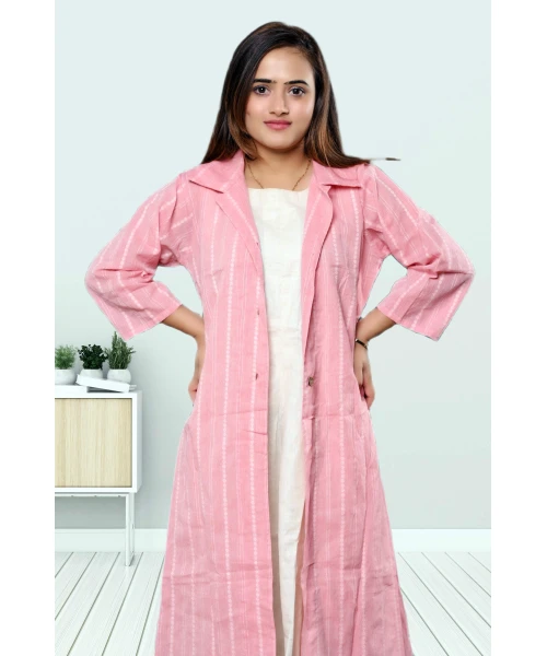 Two Piece Pure Khadi Cotton Dress With Jacket