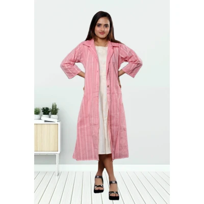 Two Piece Pure Khadi Cotton Dress With Jacket