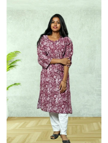 Cotton Violet Kurti for Women  Cotton Violet Kurti for Women data-sizes=
