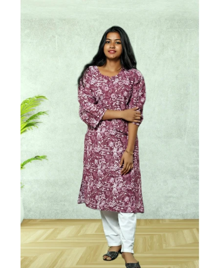 Cotton Violet Kurti for Women