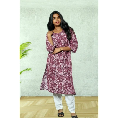 Cotton Violet Kurti for Women