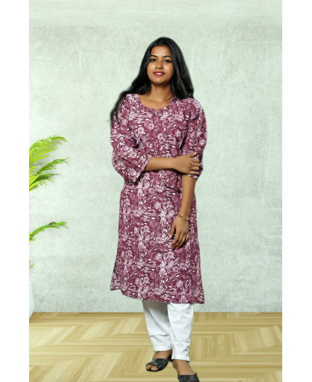 Cotton Violet Kurti for Women