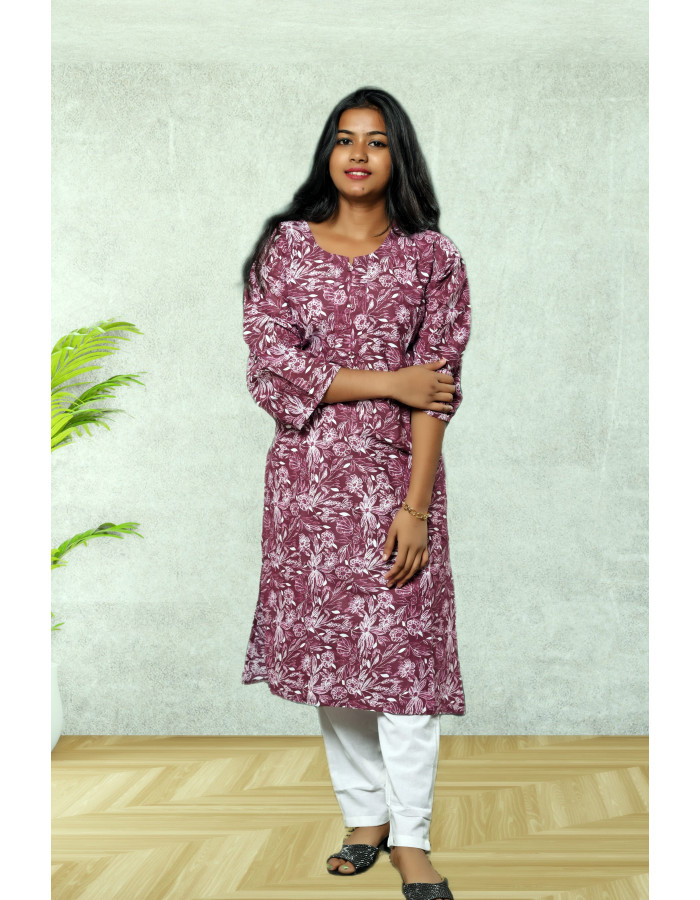 Cotton Violet Kurti for Women