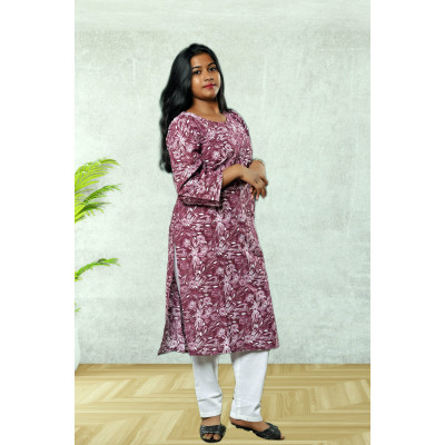 Cotton Violet Kurti for Women