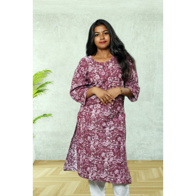 Cotton Violet Kurti for Women