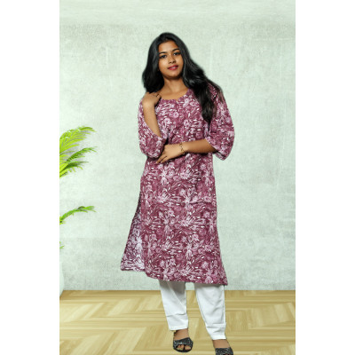 Cotton Violet Kurti for Women